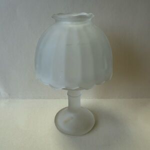 Vintage Fairy Lamp Frosted White Glass Candle Holder Taiwan